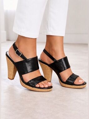 Chadwick’s • Black Double Strap Heels